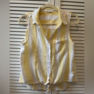 BeachLunchLounge Linen Blend Sleeveless Stripe Blouse - Size Small